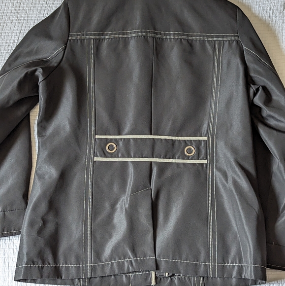 Utex Coat Women's Medium Black & Cream Detail with Buttons - Picture 2 of 9